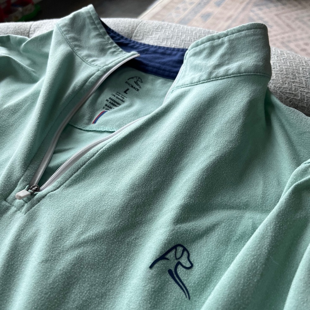 Rhoback Men Antigua Mint Heather Qzip size Large